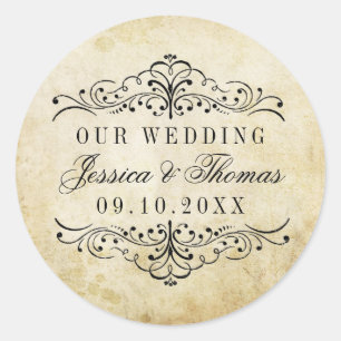 Het Vintage Wedding Collectie Ronde Sticker