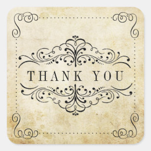 Het Vintage Wedding Collectie Vierkante Sticker