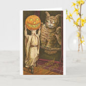 Het vintage Wenskaart van Halloween Kaart (Gele Bloem)