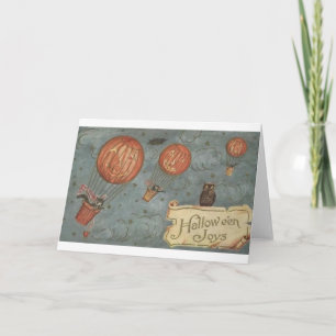 Het vintage Wenskaart van Halloween van Katten Kaart