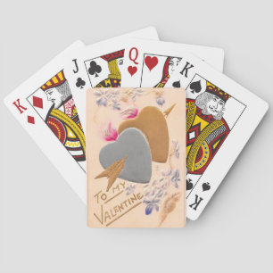 Het vintage Zilveren & Gouden Briefkaart van Speelkaarten