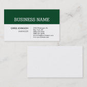 Het Visitekaartje Bosgroene strepe White Charm (Voorkant / Achterkant)