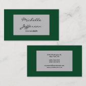 Het Visitekaartje van het Groene Gray Pattern van (Voorkant / Achterkant)
