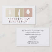 Het Visitekaartje van het Mes van de Lepel van de (Voorkant / Achterkant)