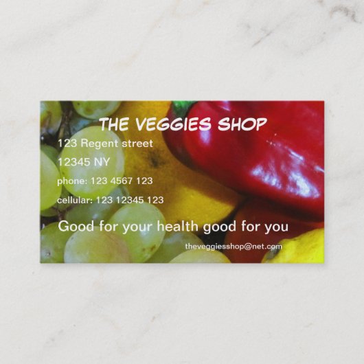 Het Visitekaartje Veggies Shop (Voorkant)