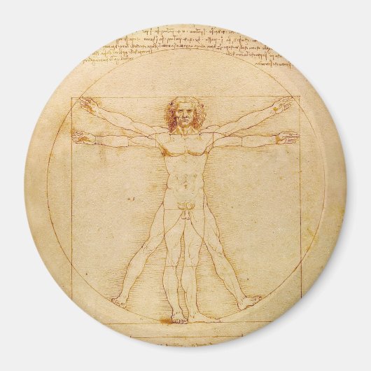 Het Vitruviaanse Man - Leonardo da Vinci Magneet (Voorkant)