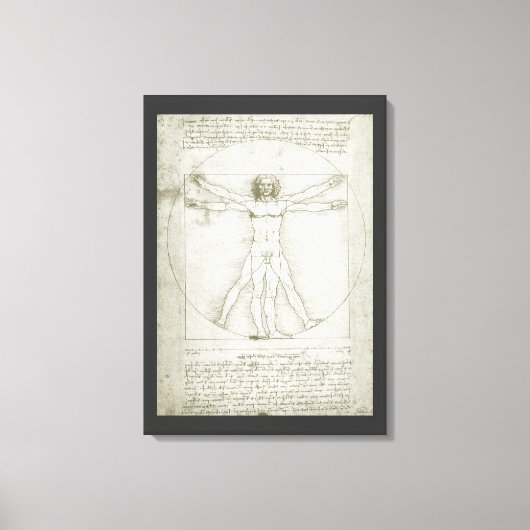 Het Vitruviaanse Man van Leonardo da Vinci Canvas Afdruk (Voorkant)