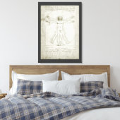 Het Vitruviaanse Man van Leonardo da Vinci Canvas Afdruk (Insitu (Slaapkamer))