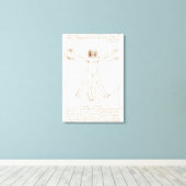 Het Vitruviaanse Man van Leonardo da Vinci (circa  Canvas Afdruk (Insitu (Houten vloer))