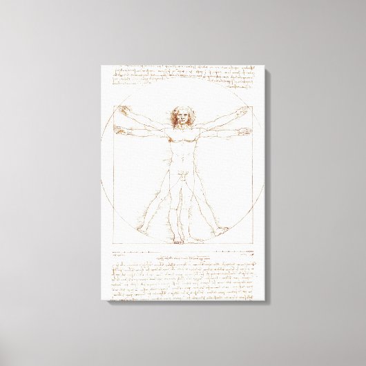 Het Vitruviaanse Man van Leonardo da Vinci (circa  Canvas Afdruk (Voorkant)