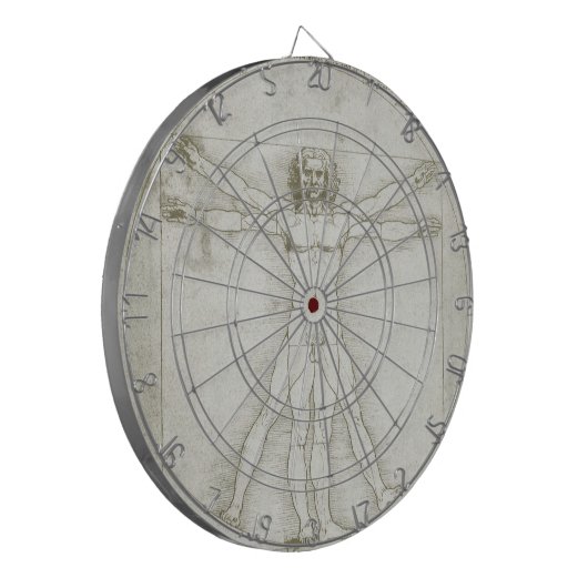 Het Vitruviaanse Man van Leonardo da Vinci Dartbord (Voorkant Links)