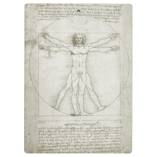 Het Vitruviaanse Man van Leonardo da Vinci Klembord (Achterkant)