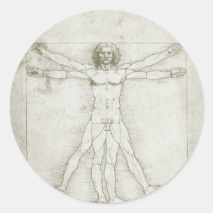 Het Vitruviaanse Man van Leonardo da Vinci Ronde Sticker