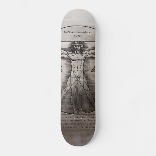 Het Vitruviaanse Man van Leonardo da Vinci Skateboard (Voorkant)