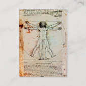 HET VITRUVIAN MAN Antiek Perkamentvaartuig Visitekaartje (Achterkant)