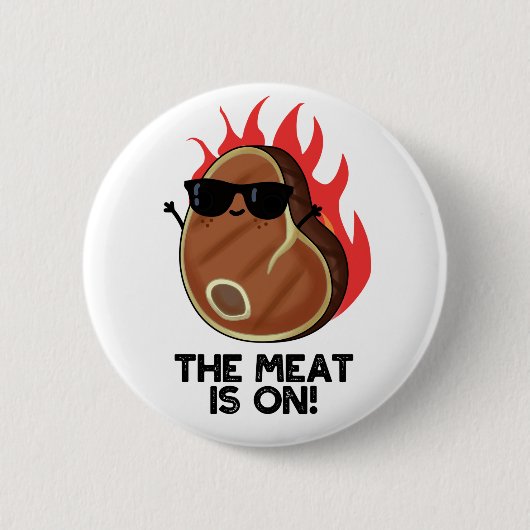 Het vlees is afkomstig van grappig voedsel... ronde button 5,7 cm (Voorkant)