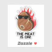 Het vlees is afkomstig van grappig voedsel... sticker (Vel)