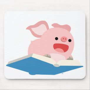 Het vliegboek en de Cartoon Pig Mousepad Muismat