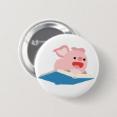 Het vliegboekje en de Button van de Cartoon Varken (Voorkant /achterkant)