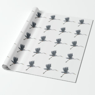 Het vliegen het Grote Blauwe Art. van de Vogel van Cadeaupapier