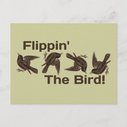 Het vliegen met de vogel briefkaart (Voorkant)