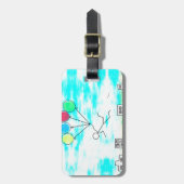 Het vliegen over de stad met ballonnen bagagelabel (Voorkant verticaal)