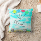 Het vliegen over de stad met ballonnen kussen (Deken)