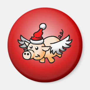 Het vliegende kerst varken magneet