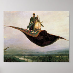 Het vliegende tapijt van Viktor Vasnetsov (1880) Poster