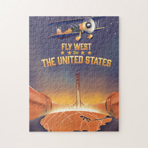 Het vliegende westen ziet de Verenigde Staten. Legpuzzel