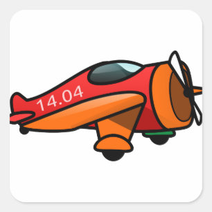 Het Vliegtuig van de cartoon Vierkante Sticker