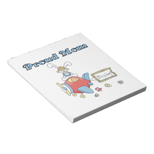 Het vliegtuig van Proud Mam Het is een Jongen Gift Notitieblok (Schuin)