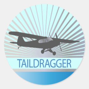 Het Vliegtuig van Taildragger Ronde Sticker