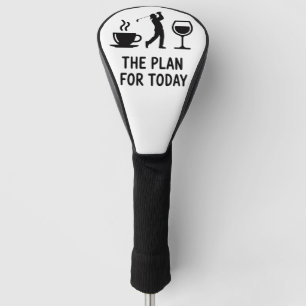 Het vliegtuig voor vandaag Funny Golf Wijn Coffee Golfheadcover
