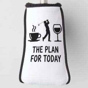 Het vliegtuig voor vandaag Grappige golf wijn koff Golfheadcover