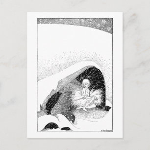 Het vliegveld in het Briefkaart van de winter