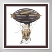 Het vliegveld Penny Farthing Fantasy Flying Machin Poster (Voorkant)