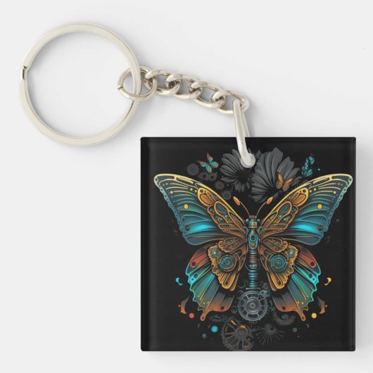 Het vlinderontwerp sleutelhanger (voorkant)