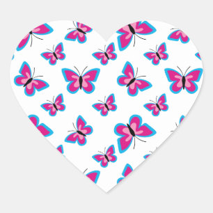 Het vlinderpatroon hart sticker