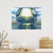 Het vloeibaar metallisch Poster (Keuken)