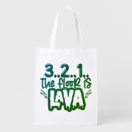 Het Vloer is Lava Spel Plezierig Boodschappentas