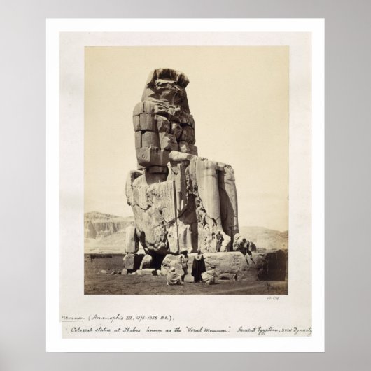 Het "Vocal Memnon", kolossaal beeld van Amenhotep  Poster (Voorkant)