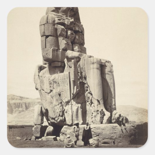 Het "Vocal Memnon", kolossaal beeld van Amenhotep  Vierkante Sticker (Voorkant)