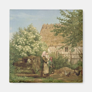 Het voederen van kippen magneet