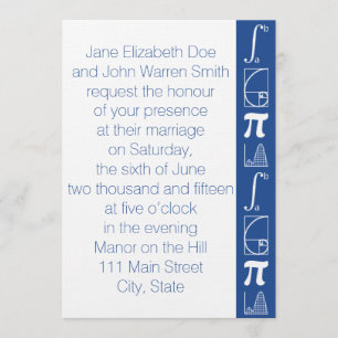 Het voegt toe in Blue Wedding Invitation Kaart