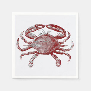 Het voelen Crabby Red Pencil Ocean Crab Art Servet
