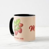HET VOELEN VAN BES GOED Aardbei Monogram Mok (Voorkant links)