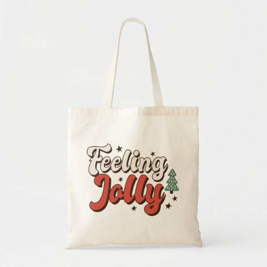 Het voelen van Jolly Retro Kerstmis Tote Bag (Voorkant)