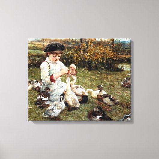 Het voer van de Eenden Canvas Afdruk (Voorkant)
