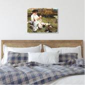 Het voer van de Eenden Canvas Afdruk (Insitu (Slaapkamer))